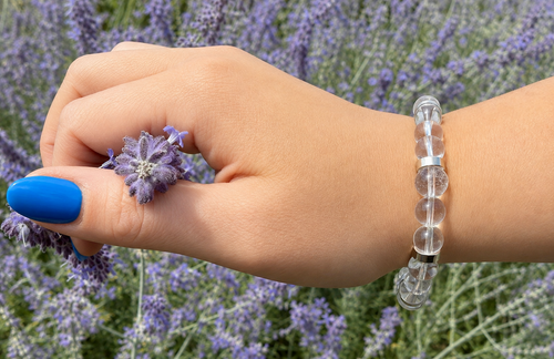 BioBracelet: Clear quartz with healing magnets creating bloodflow